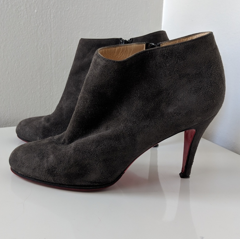 Christian Louboutin grey suede ankle boots